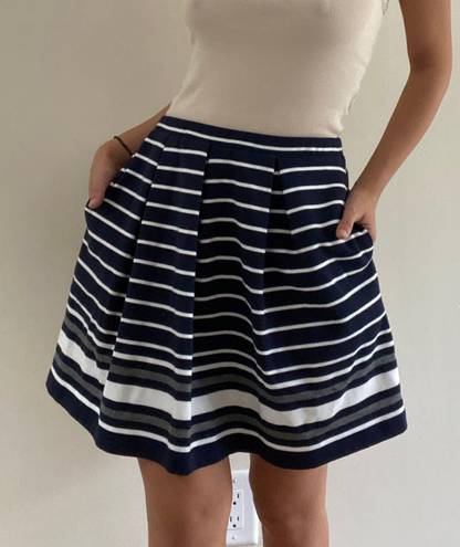 Max Studio Dark Navy Mini Skirt Stripes Size Small