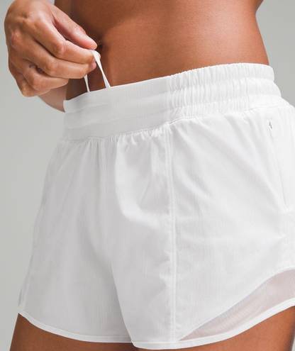 Lululemon White Hotty Hot Shorts 4”