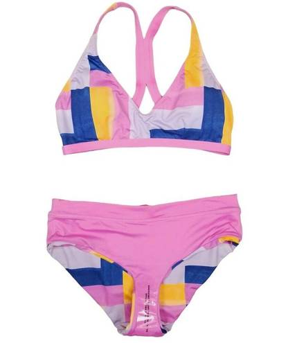 Patagonia  Patchwork Watercolor: Marble Pink Bikini Set Sz Large