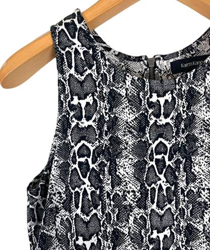 Karen Kane Women's Sleeveless Snake Printed A-Line Dress (Small, Black/White)