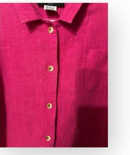 Harvé Benard Harve Bernard Pink Linen button down Shirt Size 2XL