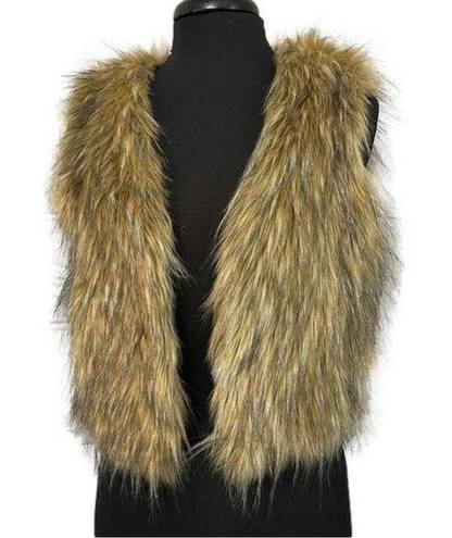 belle du jour  Faux Fur Brown Tan Vest