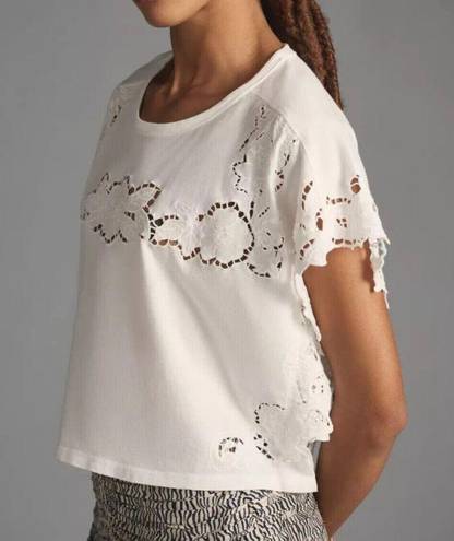 Pilcro Anthropologie White Eyelet Tee