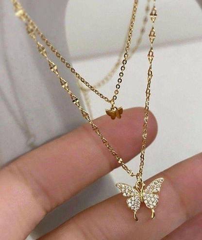 Gold Plated Butterfly Necklace