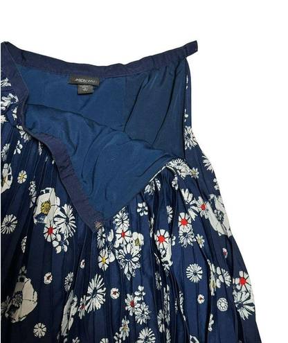 Jason Wu  for Target Navy Blue Floral DAISY Pleated Accordion Skirt Women's Sz 6