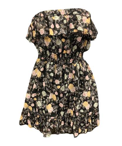 Luxe Apothetique , Floral, black, pink, yellow, green, Small, Strapless Dress