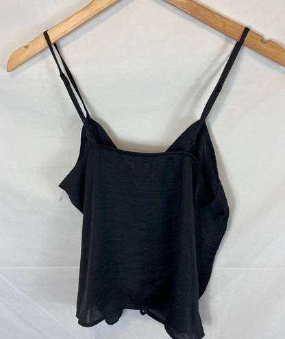 Nine West  Ruched Center Satin Tank black Size Small