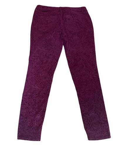 Elle Wine Paisley Print Corduroy Jeans