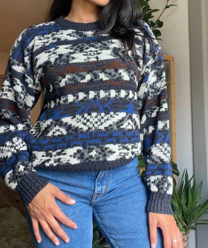 Vintage Grandpa Sweater Blue Size M