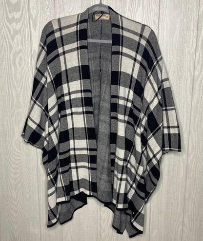 Ruff Hewn  shaw black plaid cape