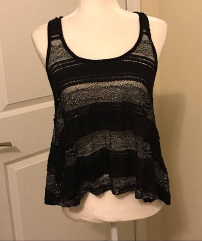 Kirra  black and silver sparkle crop top