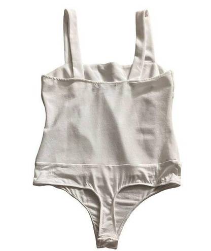 One Piece Lulu’s White Bodysuit  Sleeveless Snap Closure Size M Made in USA