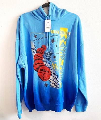 Nba  Hoodie Golden State Warriors Oversized Graphic Hoodie Ombre Blue Sz XXL NWT