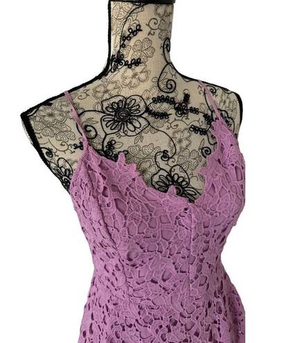 ASTR  THE LABEL Purple Lace A Line Midi Dress Sz M