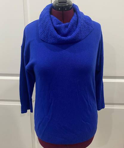 Sag Harbor  Vintage Blue Cowl Neck Sweater Size Large