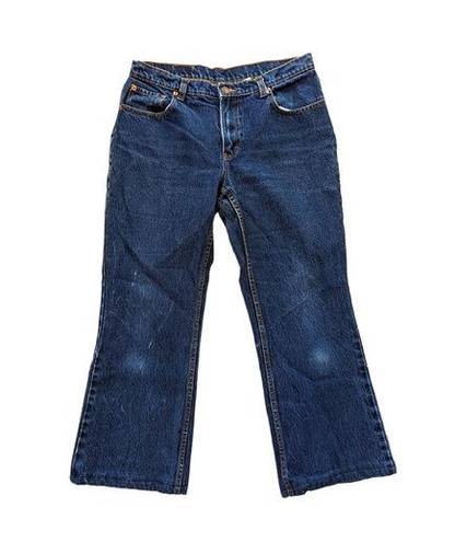 Jordache Vintage  Demi Boot Cropped Bootcut Jeans Dark Wash Denim 90s Mid Rise
