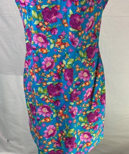 CDC Wear CDC Turquoise Floral Sheath Dress Size 12