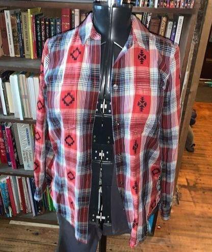 Ariat  western red plaid S western button down shirt