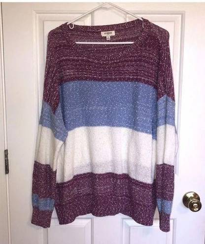 Umgee  Relaxed Striped Light Sweater Size Women’s Size Medium