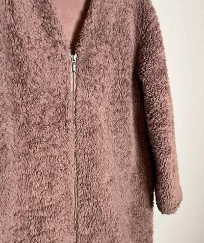 Uniqlo  mauve dusty rose sherpa teddy jacket