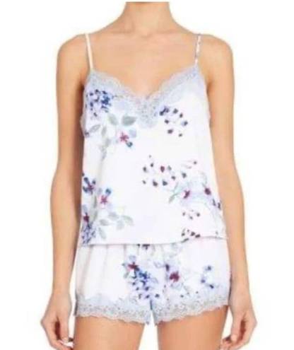 In Bloom NWOT  By Jonquil Satin And Lace Floral Pajama Tank Sz Small