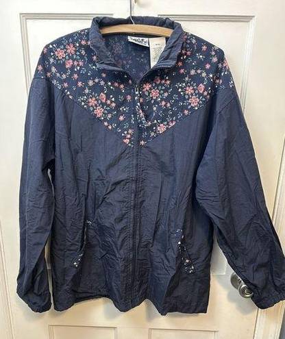 Northern Reflections Vintage Floral  Full Zip Windbreaker Jacket Women's Size M