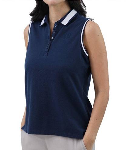 CHAPS  Womens Sleeveless Polo Shirt Size XL Navy & White New