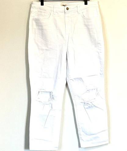 L'Agence NWT  Audrina High Rise Straight Jean in Blanc Worn Destruct - Size 32