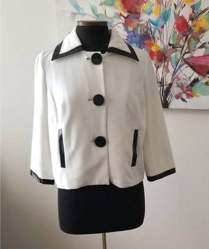 Dress Barn  Jacket White and Black Patent Leather