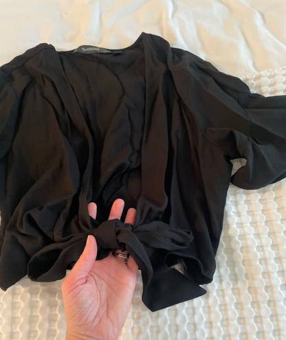 Glassons Black Tie Top