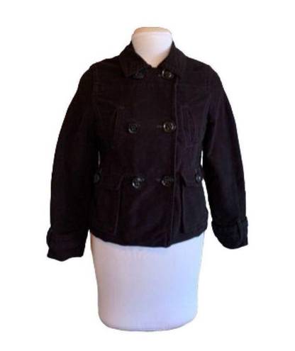 American Eagle  Peacoat Black Double Breasted Brushed Cotton Size Medium