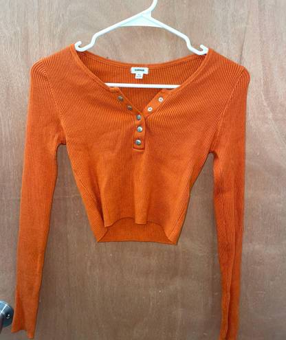 Garage Cropped Orange Long Sleeve