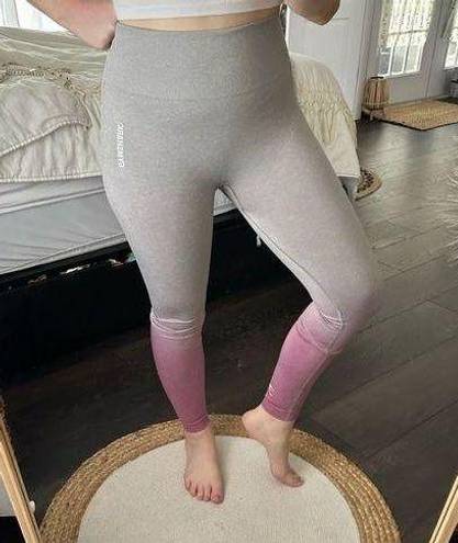 GYMSHARK PINK OMBRE SEAMLESS LEGGINGS SMALL