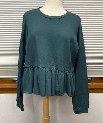 Wishlist  NWT Green Peplum Sweatshirt Size M/L