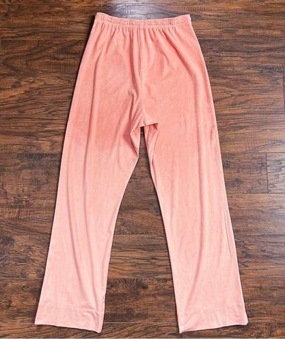 St. John  Sport • vintage pull-on faux suede pants peach coral wide leg leisure