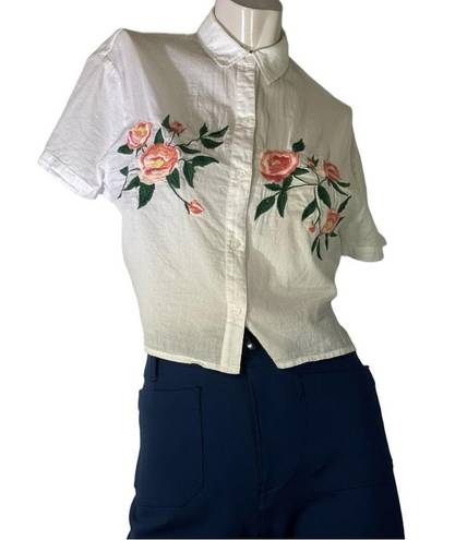 Rails Gretta Embroidered Floral Button Down T Shirt