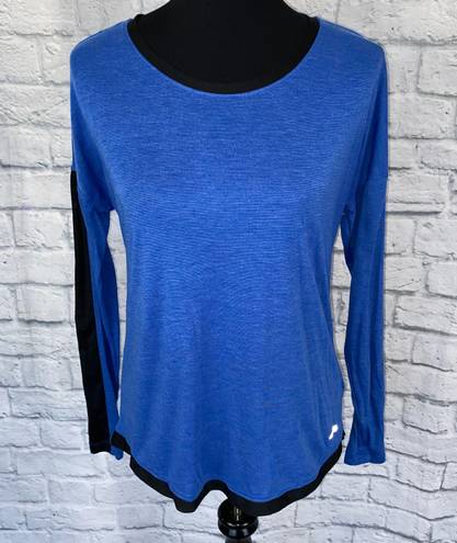 Avia women S scoopneck Longsleeve activewear top blue/black