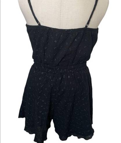 The Row  A Black women’s spaghetti strap party floral embroidery romper NWT Sz med