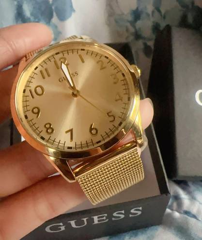 GUESS gold tone analog watch MESH BAND ADJUSTABLE BRACELET 