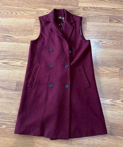 J. McLaughlin  burgundy Nova Double Breasted Notch Collar Vest size XS