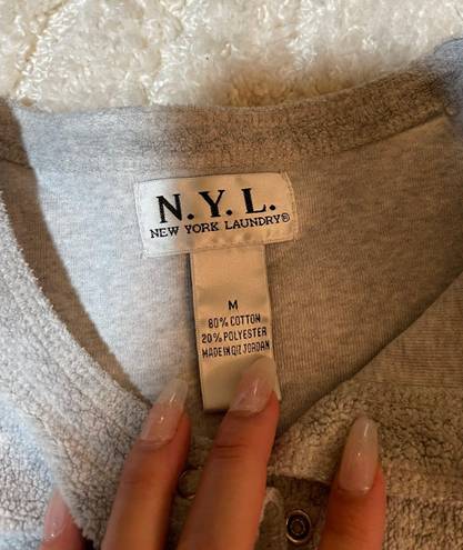 New York Laundry Gray Button Front Sweater