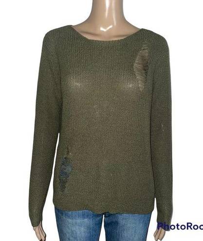 Miley + Molly  olive distressed sweater