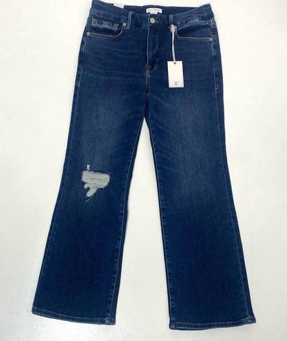 Good American  Good Legs Skinny Cropped Cashmere Bootcut Jeans Dark Wash 8/29