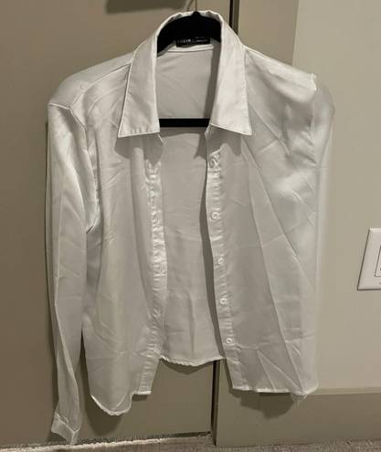 Silk Button Down White