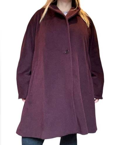 Max Mara  burgundy virgin wool longline peacoat coat size 10