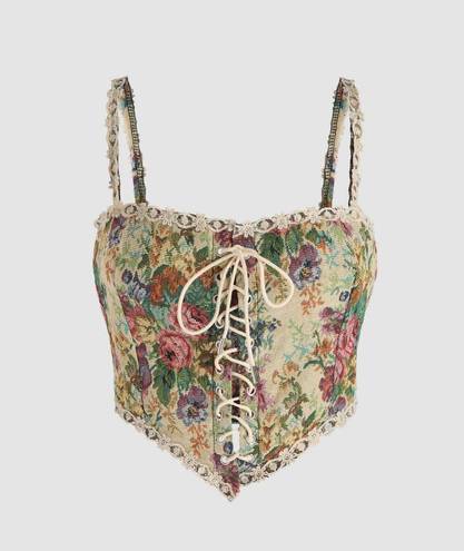 Cider Secret Garden Corset Crop Top