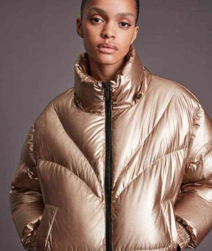 ALLSAINTS  Mika Metallic Puffer Gold Womens Size 4