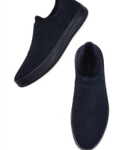 Natori  PLUSH MOHAIR STRETCH SLIP ON SNEAKER Black