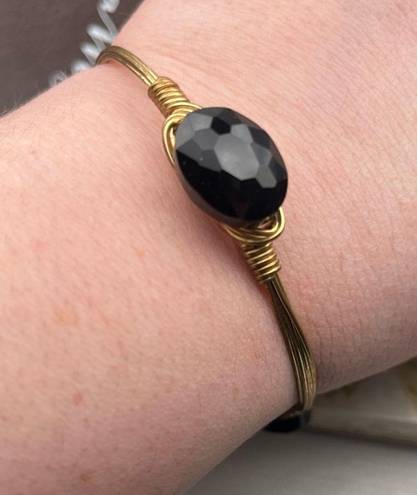 Onyx Bourbon and Bowties Women’s Black  Gold Plated Wire Wrapped Bangle Bracelet