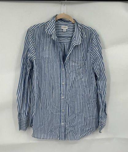 J.Crew  Factory Striped Button Front Spring Preppy Women Medium Lightweight Top